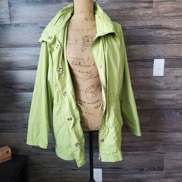 Style & Co. Sport Lightweight Lime Color Rain/Fall Jacket Women's Size Medium - Picture 4 of 7